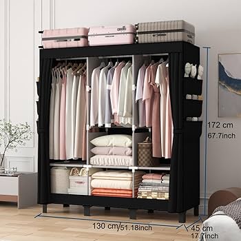 Amazon｜PSHUN RIGH 簡易ポータブル組立クローゼット 防湿・防塵